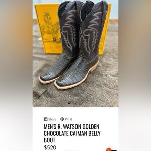 Golden Chocolate Caiman Cowboy Boots